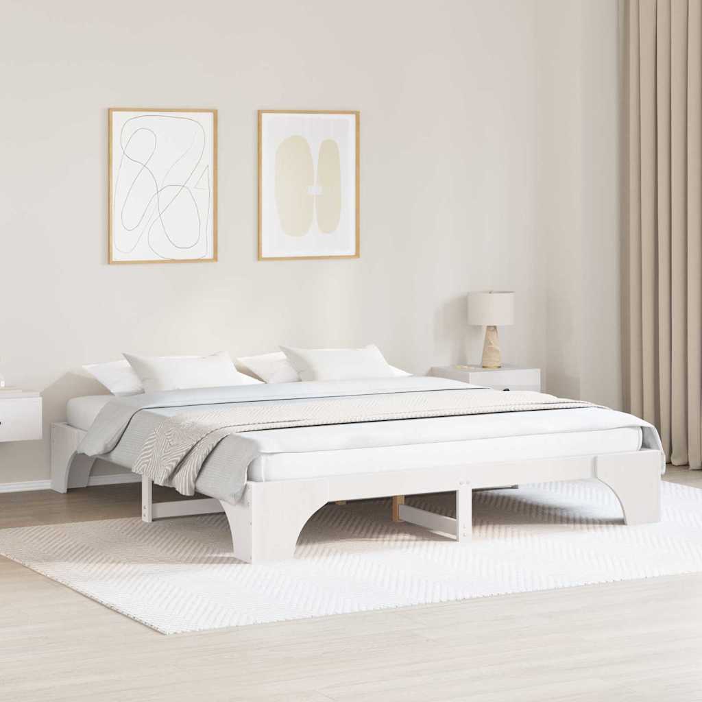 Bedframe Wit 180 x 200 cm Massief grenenhout is nu te koop bij PeponiXL, paradijselijk wonen!