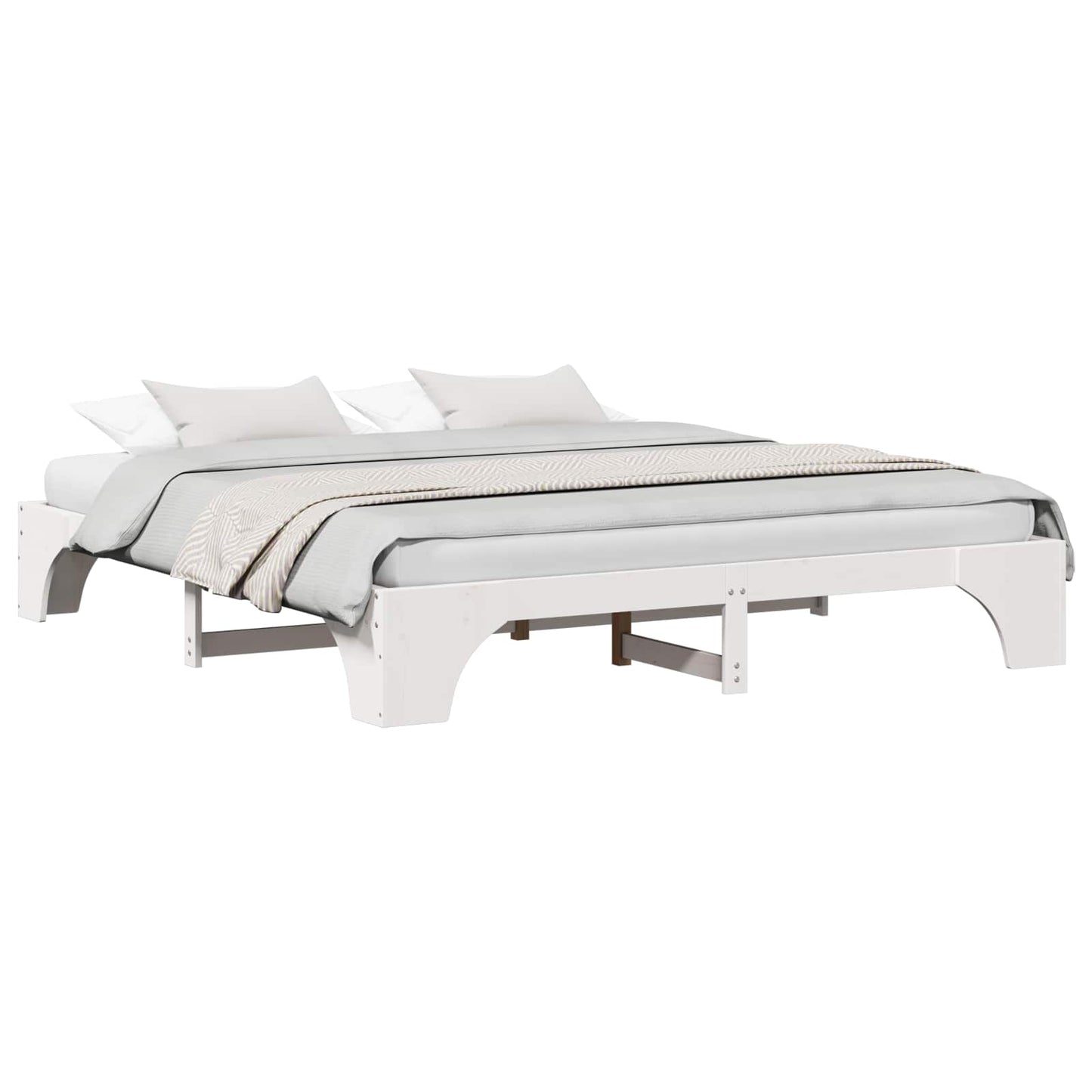 Bedframe Wit 180 x 200 cm Massief grenenhout is nu te koop bij PeponiXL, paradijselijk wonen!