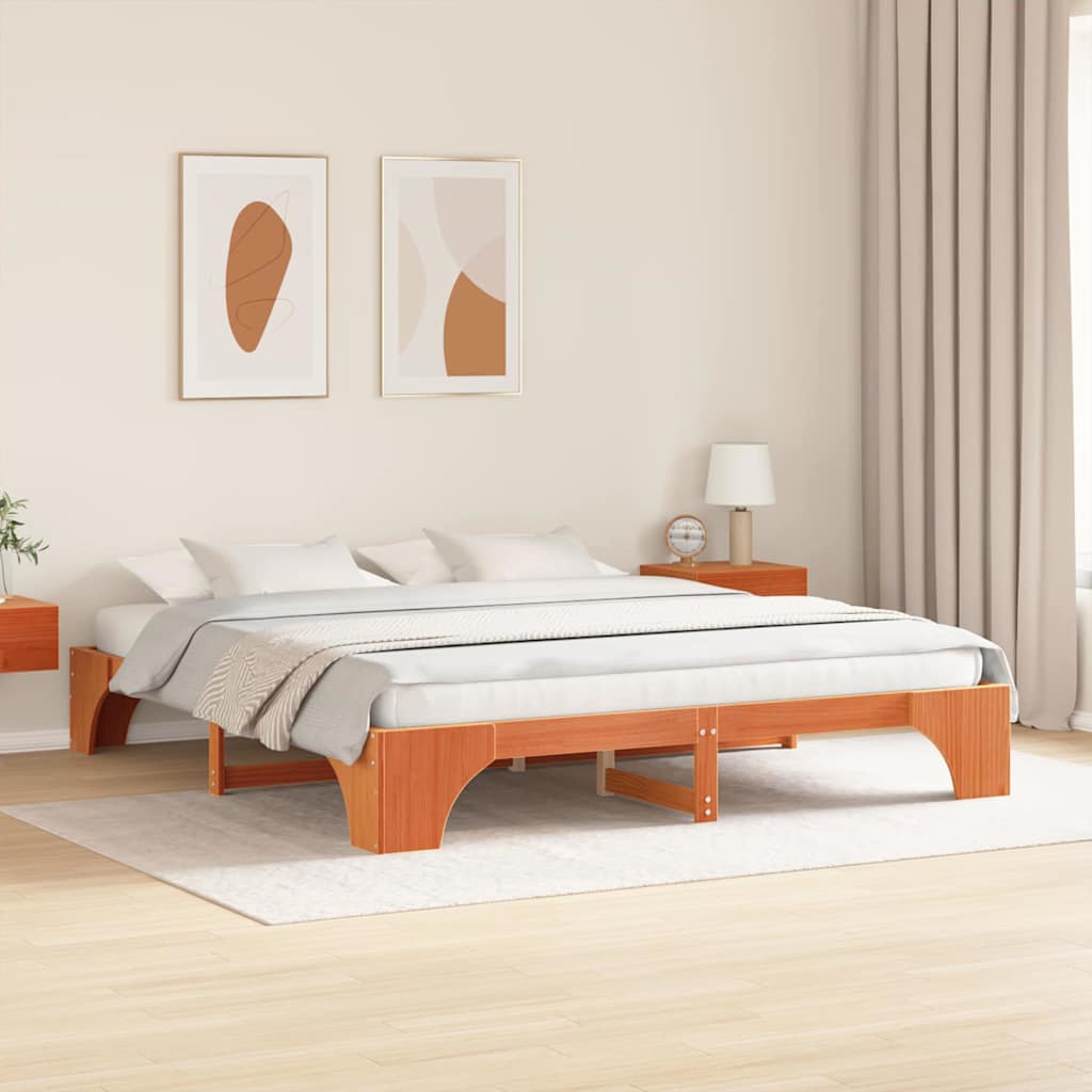 Bedframe Wasbruin 180 x 200 cm Massief grenenhout is nu te koop bij PeponiXL, paradijselijk wonen!