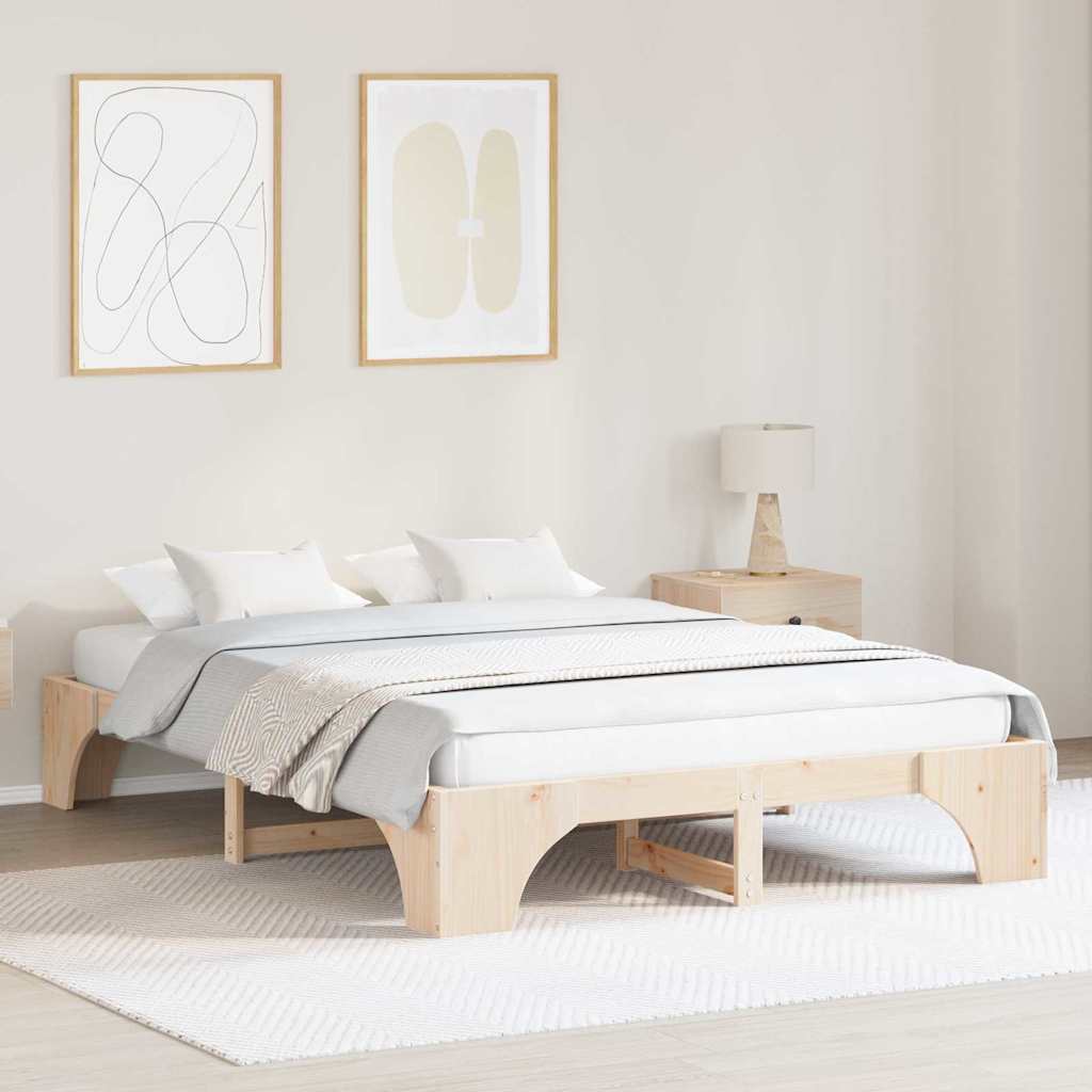 Bedframe Naturel 160 x 200 cm Massief grenenhout is nu te koop bij PeponiXL, paradijselijk wonen!