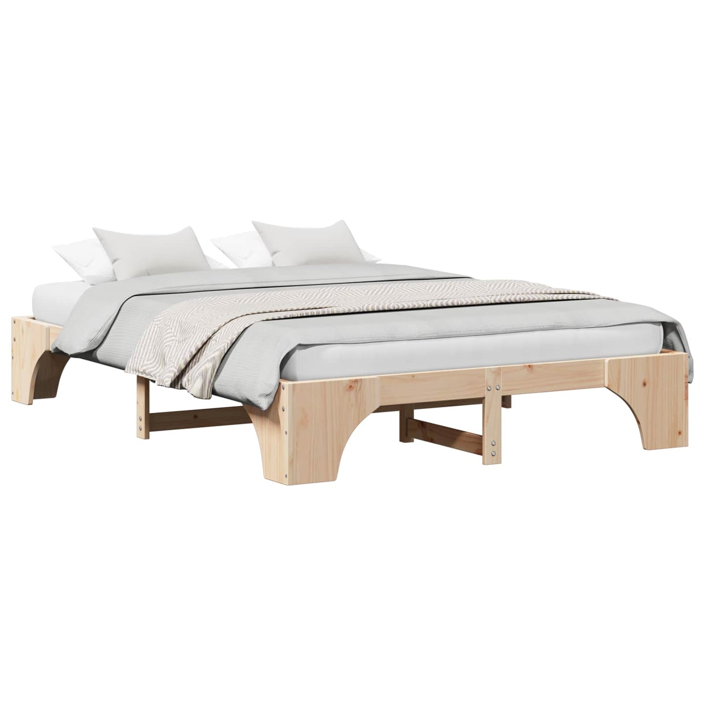 Bedframe Naturel 160 x 200 cm Massief grenenhout is nu te koop bij PeponiXL, paradijselijk wonen!