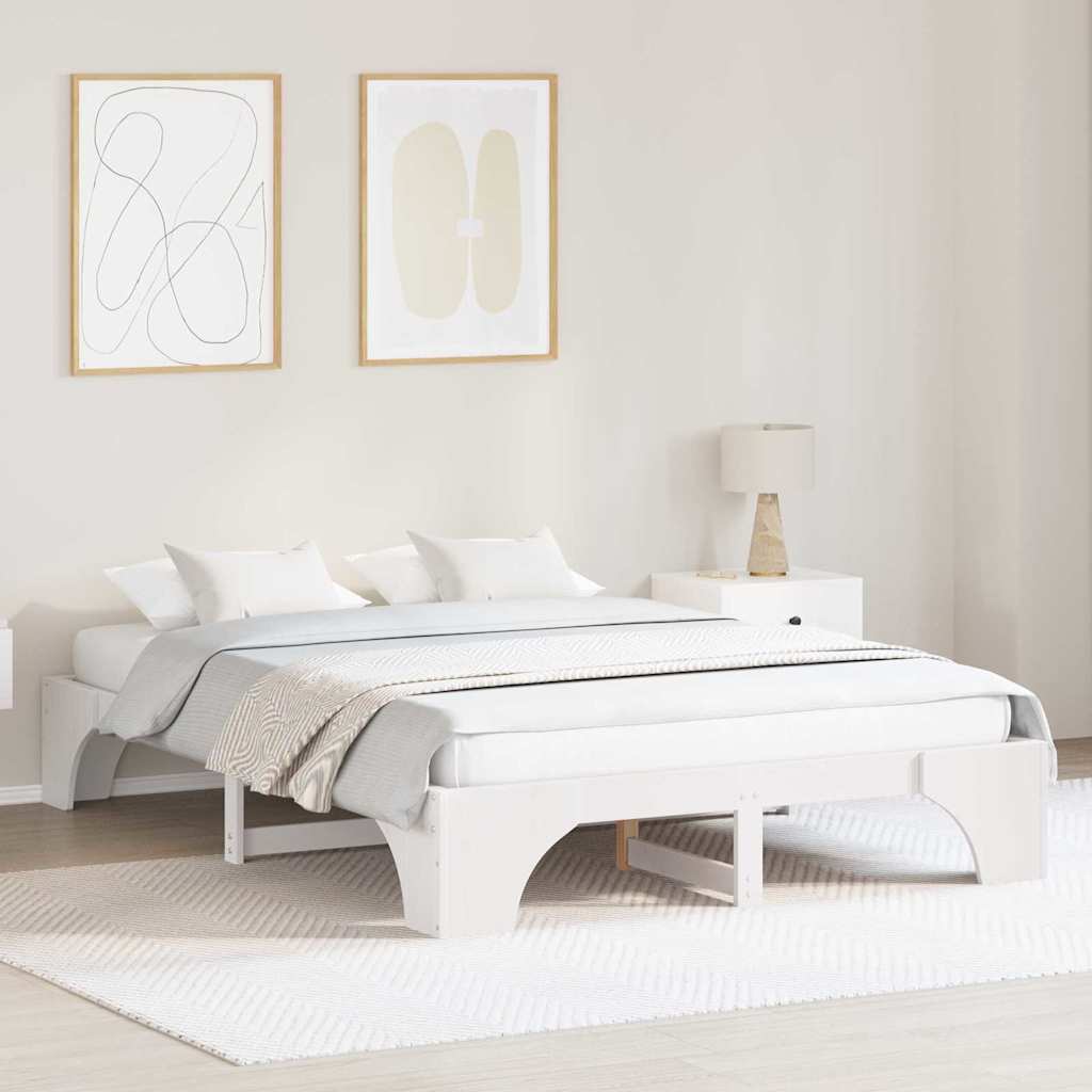 Bedframe Wit 160 x 200 cm Massief grenenhout is nu te koop bij PeponiXL, paradijselijk wonen!