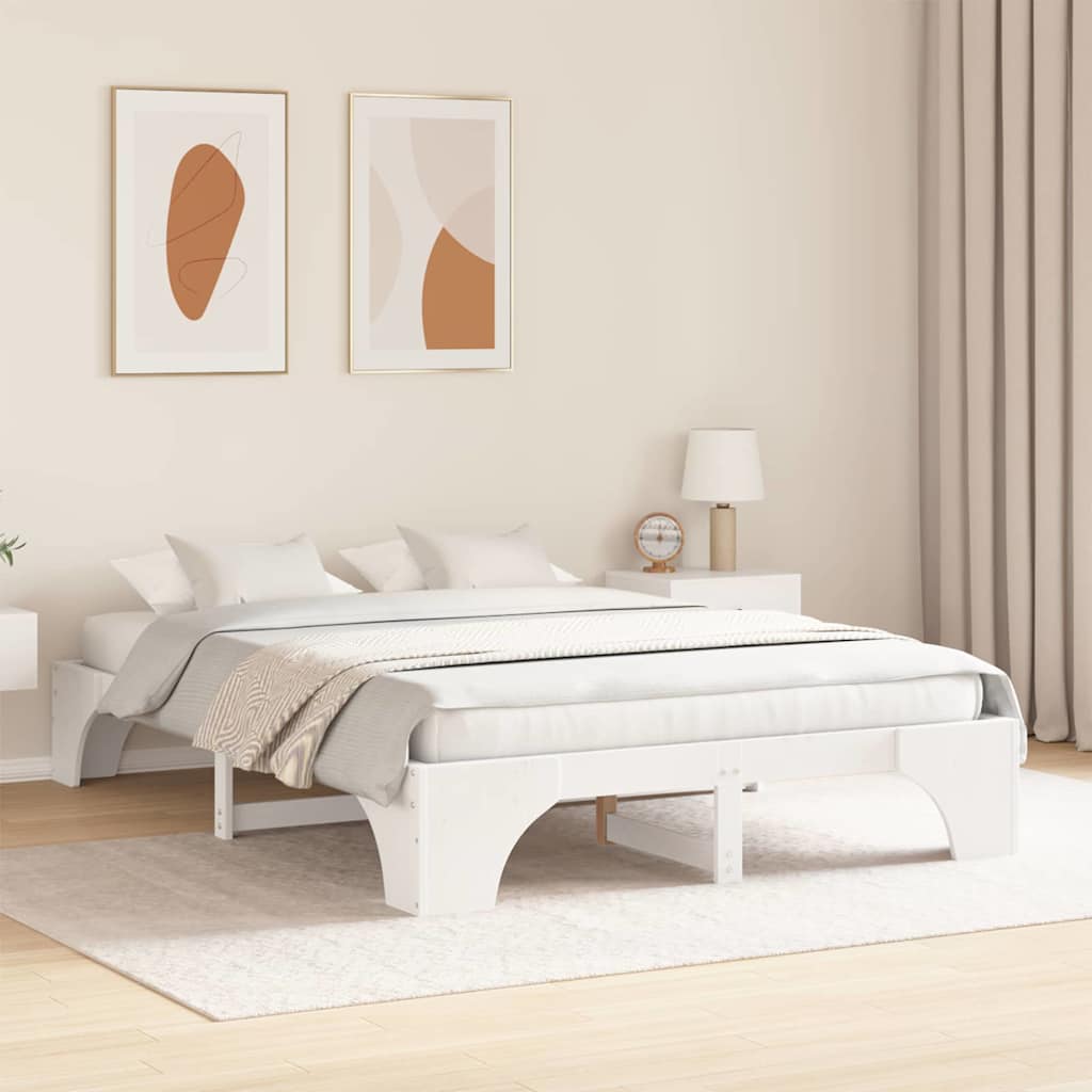 Bedframe Wit 160 x 200 cm Massief grenenhout is nu te koop bij PeponiXL, paradijselijk wonen!