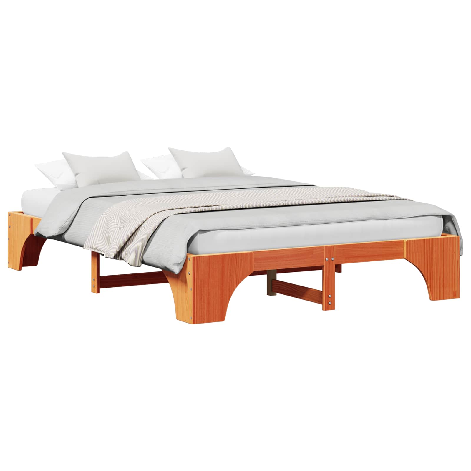 Bedframe Wasbruin 160 x 200 cm Massief grenenhout is nu te koop bij PeponiXL, paradijselijk wonen!