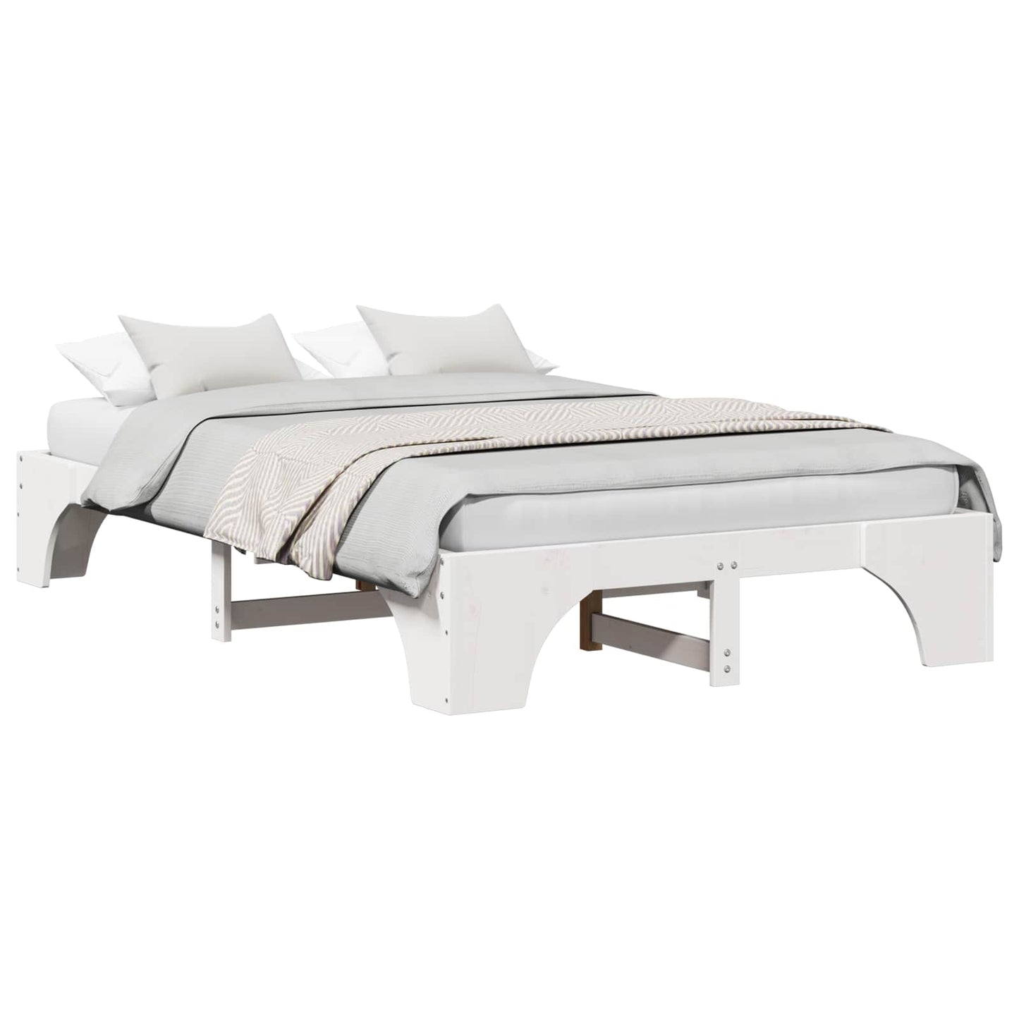 Bedframe Wit 120 x 200 cm Massief grenenhout is nu te koop bij PeponiXL, paradijselijk wonen!