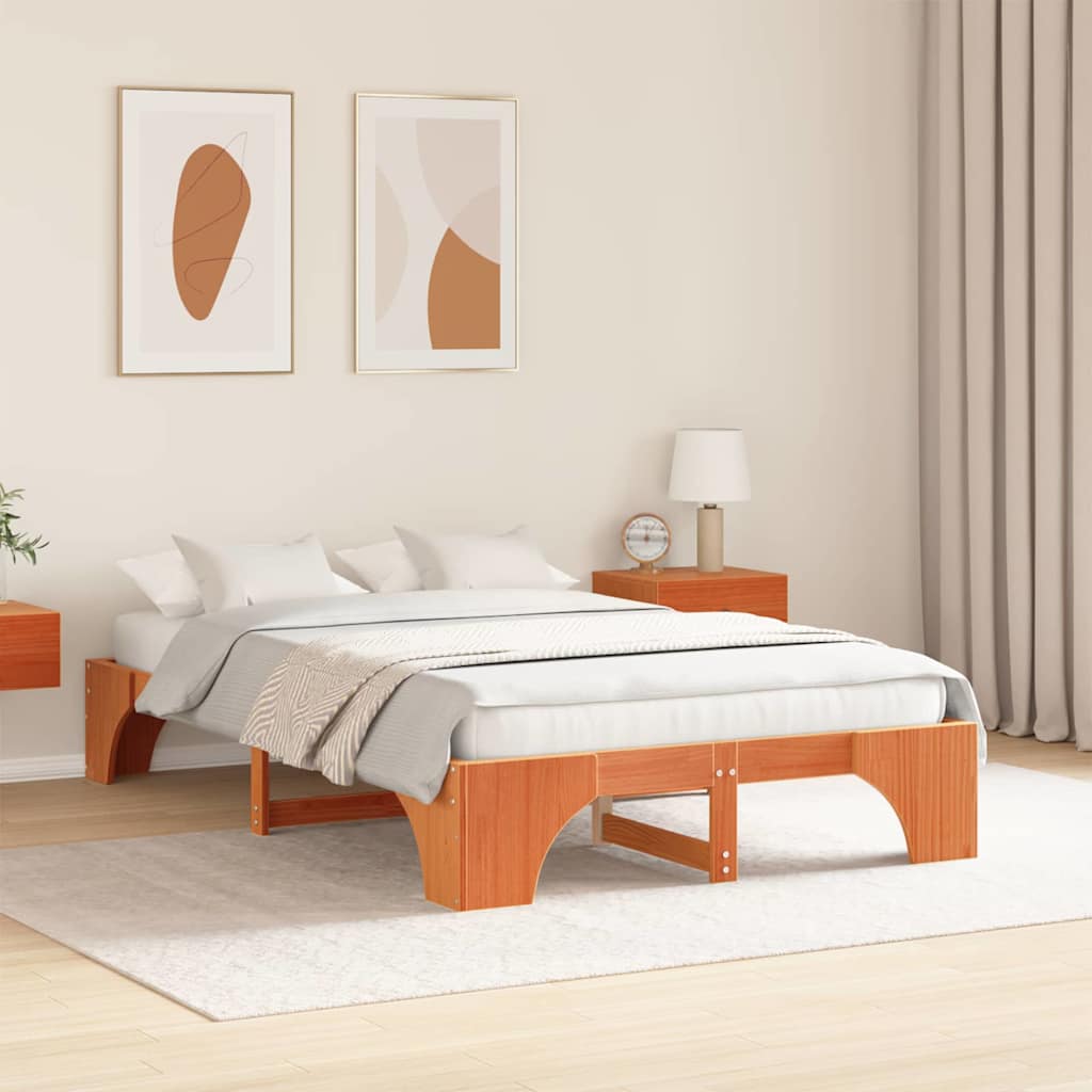 Bedframe Wasbruin 120 x 200 cm Massief grenenhout is nu te koop bij PeponiXL, paradijselijk wonen!