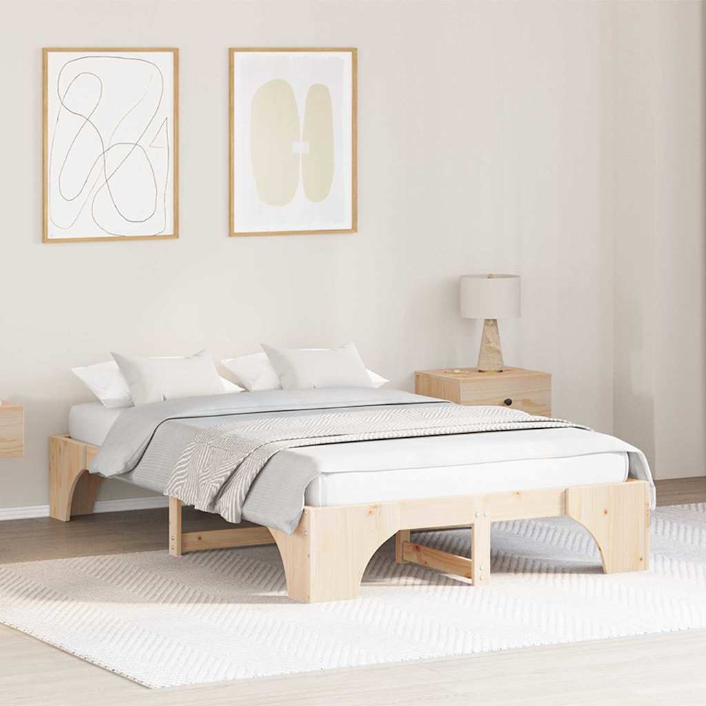 Bedframe Naturel 140 x 190 cm Massief grenenhout is nu te koop bij PeponiXL, paradijselijk wonen!