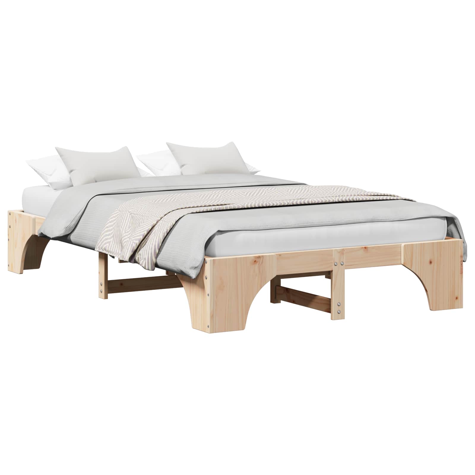 Bedframe Naturel 140 x 190 cm Massief grenenhout is nu te koop bij PeponiXL, paradijselijk wonen!