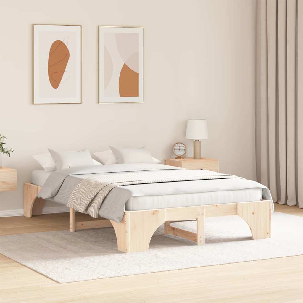 Bedframe Naturel 135 x 190 cm Massief grenenhout is nu te koop bij PeponiXL, paradijselijk wonen!