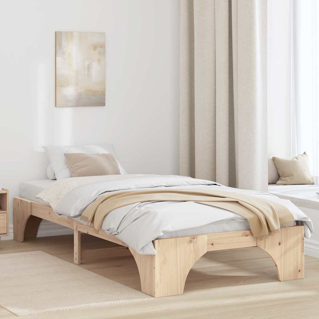 Bedframe Naturel 90 x 200 cm Massief grenenhout is nu te koop bij PeponiXL, paradijselijk wonen!