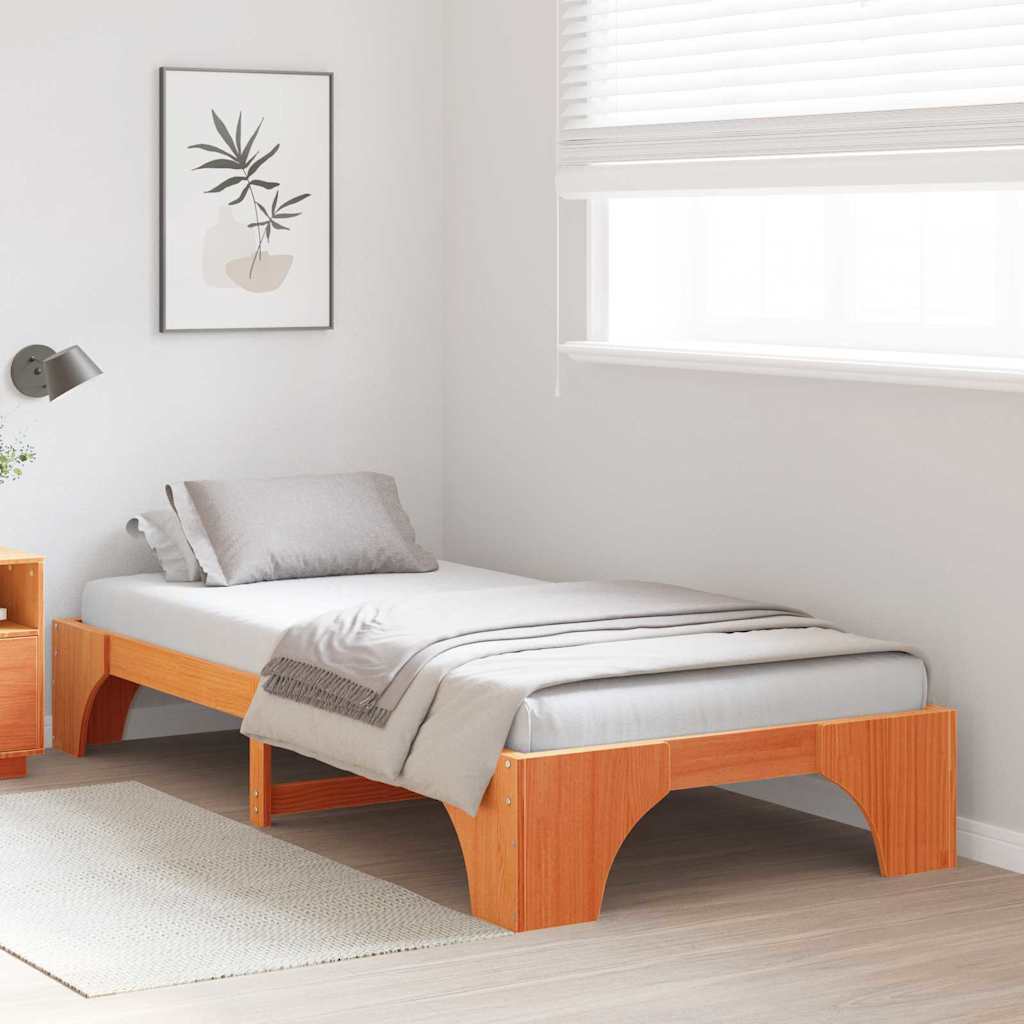 Bedframe Wasbruin 90 x 200 cm Massief grenenhout is nu te koop bij PeponiXL, paradijselijk wonen!