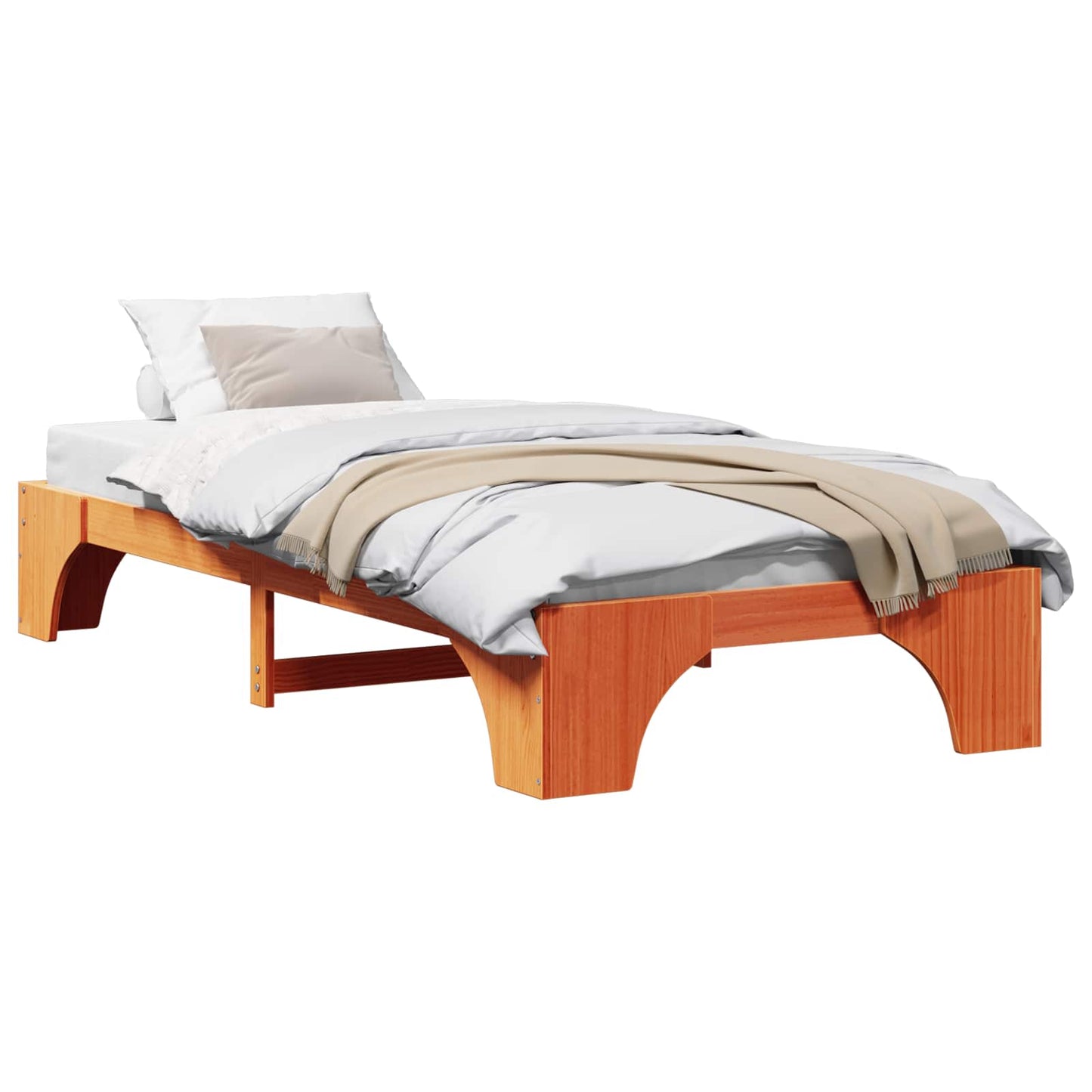 Bedframe Wasbruin 90 x 200 cm Massief grenenhout is nu te koop bij PeponiXL, paradijselijk wonen!