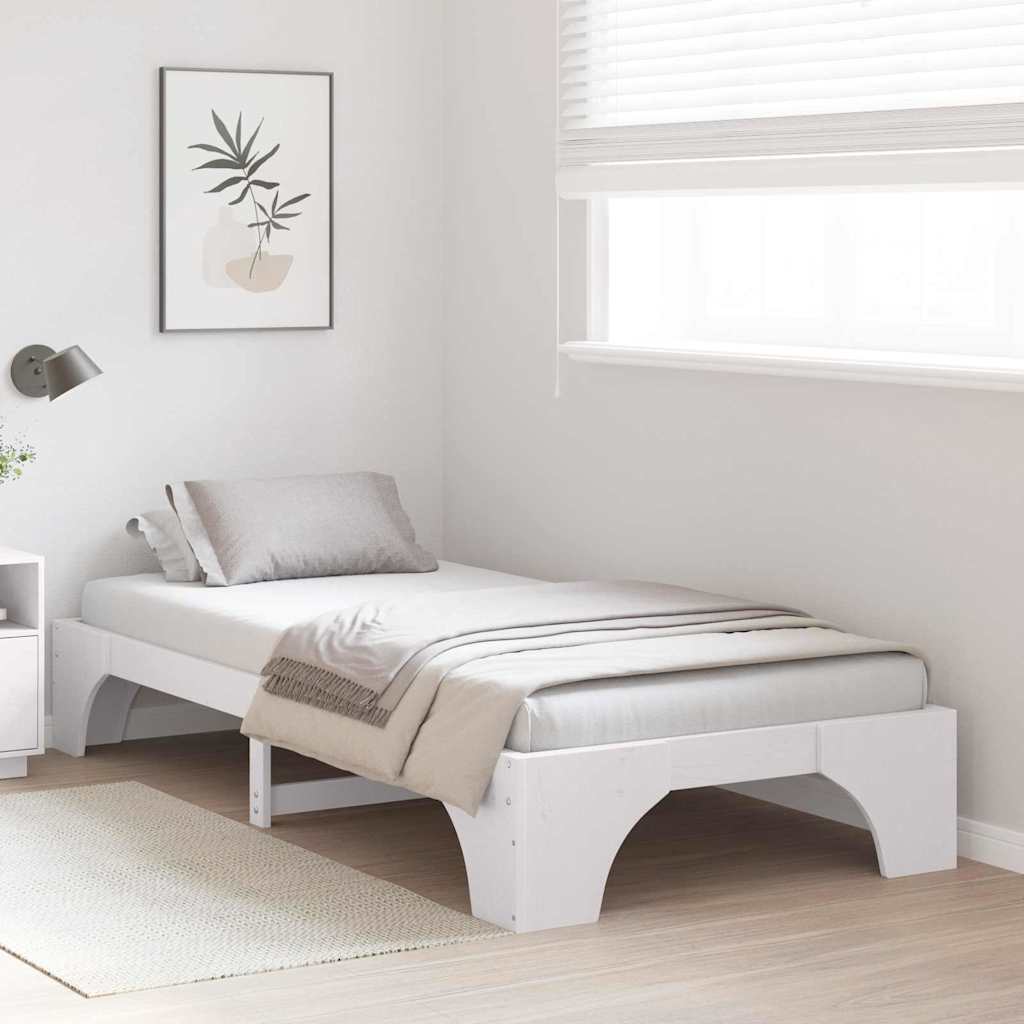 Bedframe Wit 80 x 200 cm Massief grenenhout is nu te koop bij PeponiXL, paradijselijk wonen!