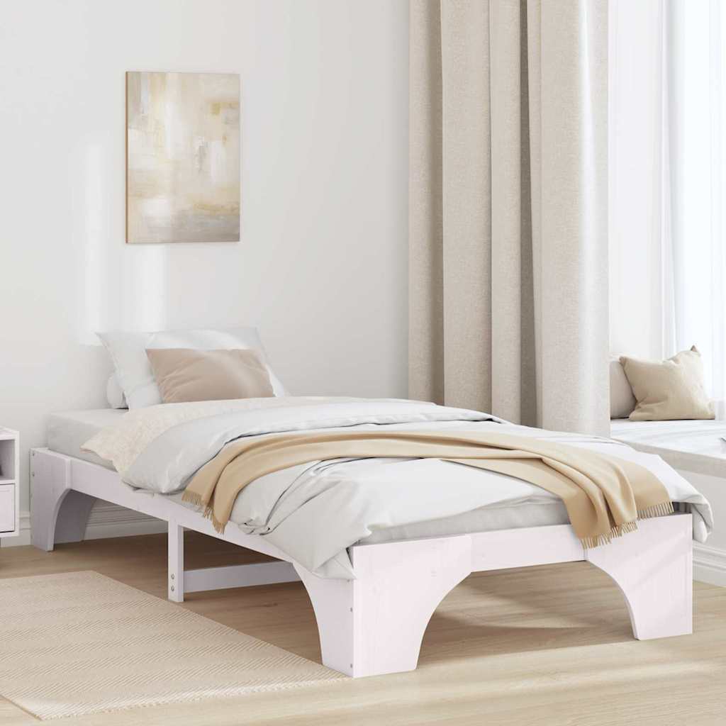 Bedframe Wit 90 x 190 cm Massief grenenhout is nu te koop bij PeponiXL, paradijselijk wonen!