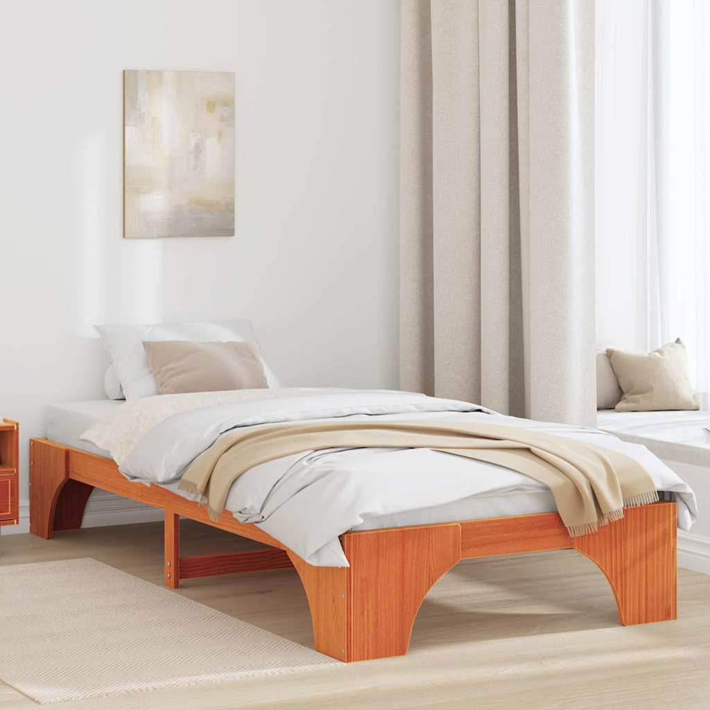 Bedframe Wasbruin 90 x 190 cm Massief grenenhout is nu te koop bij PeponiXL, paradijselijk wonen!