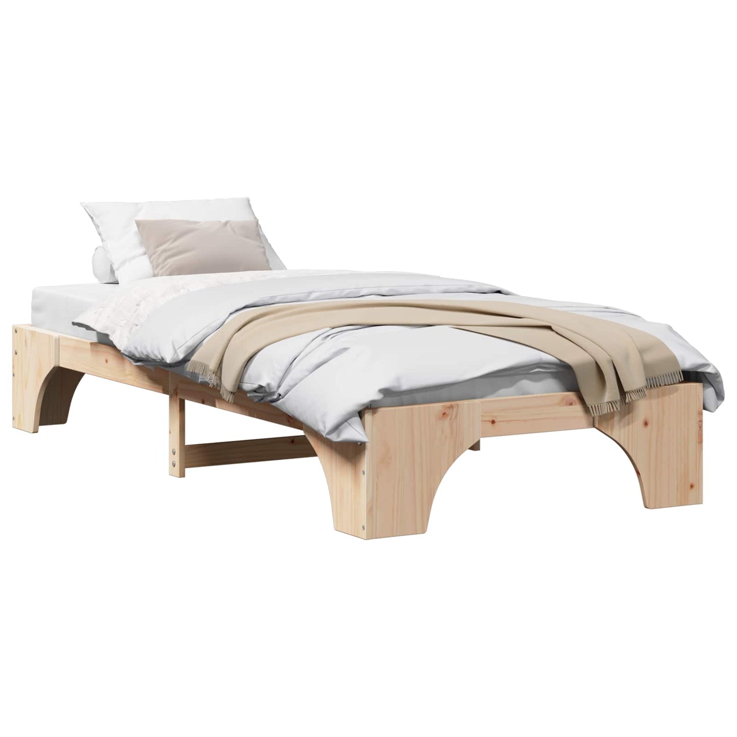 Bedframe Naturel 75 x 190 cm Massief grenenhout is nu te koop bij PeponiXL, paradijselijk wonen!