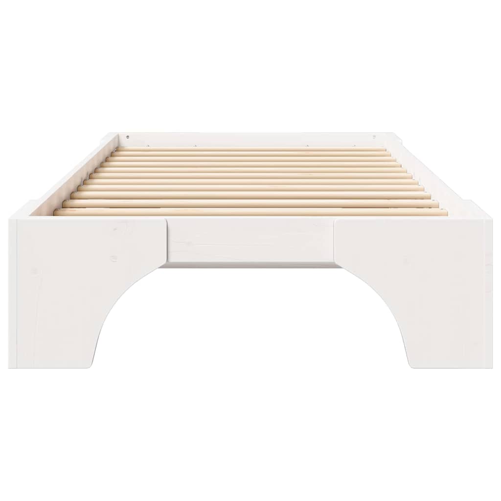 Bedframe Wit 75 x 190 cm Massief grenenhout is nu te koop bij PeponiXL, paradijselijk wonen!