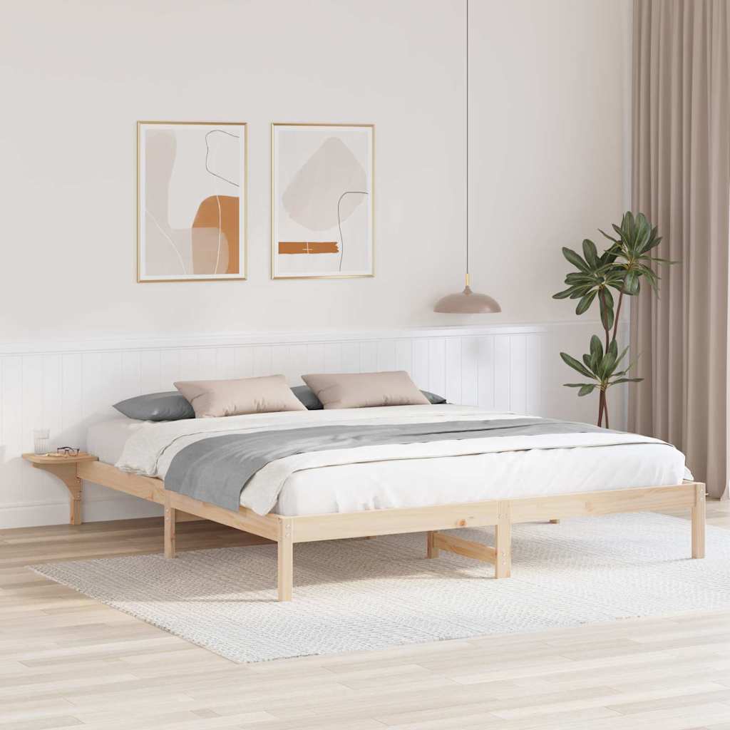 Bedframe Naturel 200 x 200 cm Massief grenenhout is nu te koop bij PeponiXL, paradijselijk wonen!