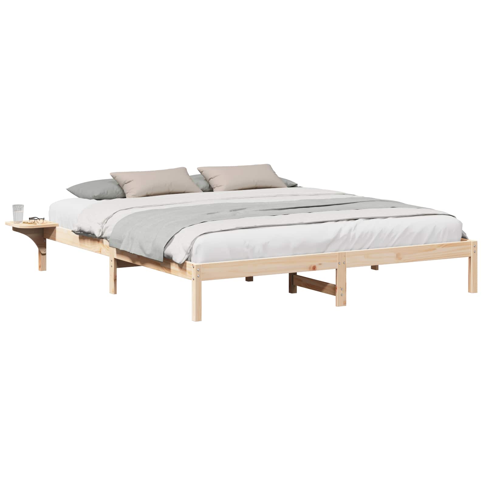 Bedframe Naturel 200 x 200 cm Massief grenenhout is nu te koop bij PeponiXL, paradijselijk wonen!