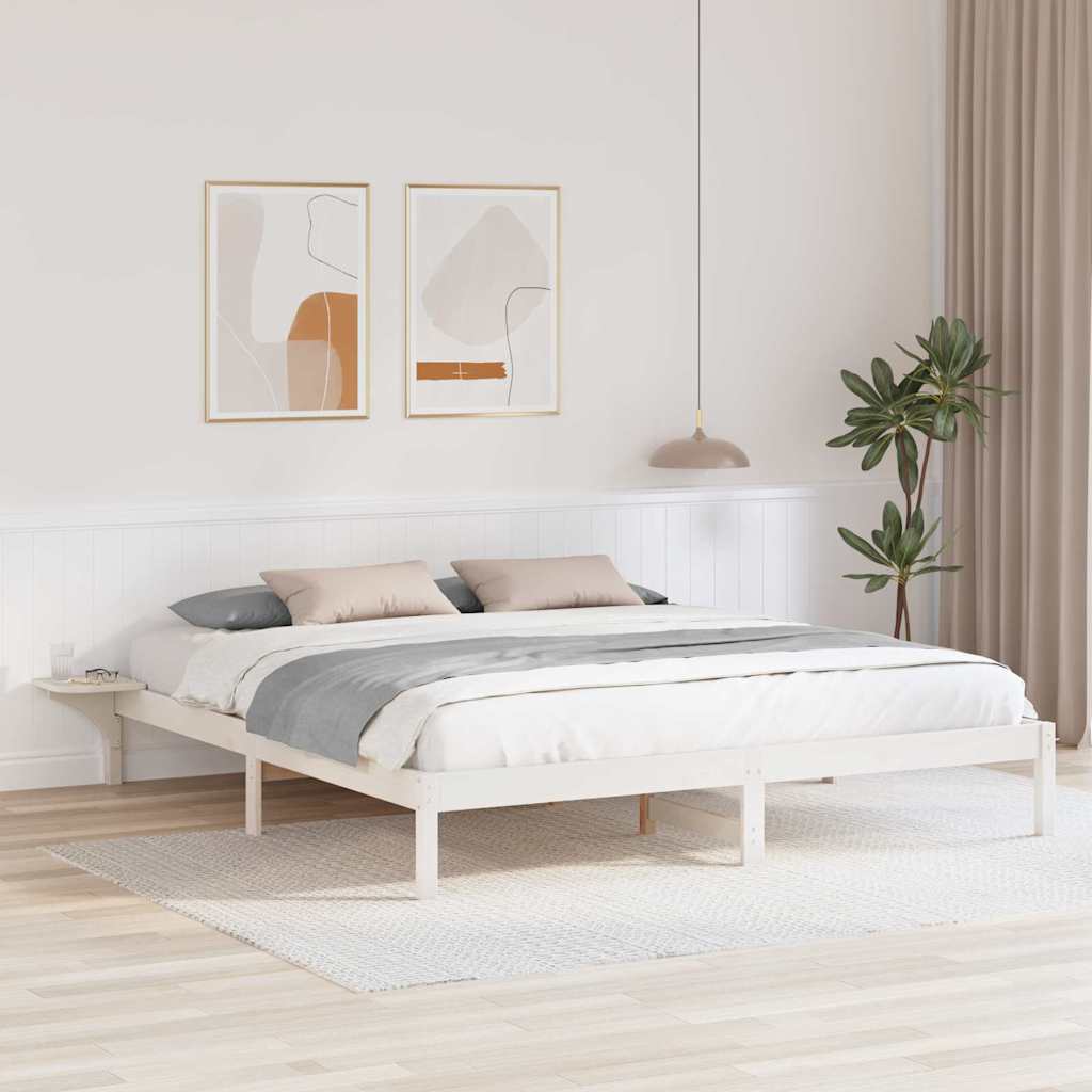 Bedframe Wit 200 x 200 cm Massief grenenhout is nu te koop bij PeponiXL, paradijselijk wonen!