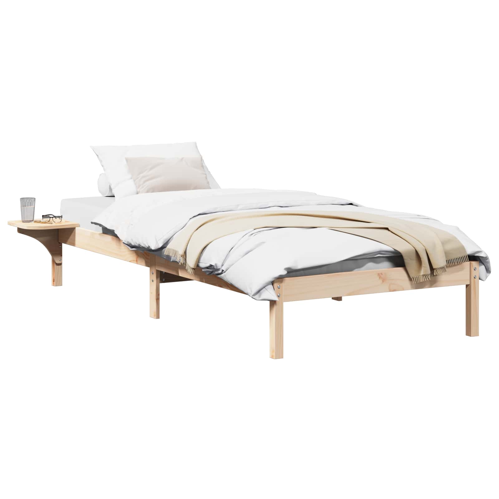 Bedframe Naturel 100 x 200 cm Massief grenenhout is nu te koop bij PeponiXL, paradijselijk wonen!