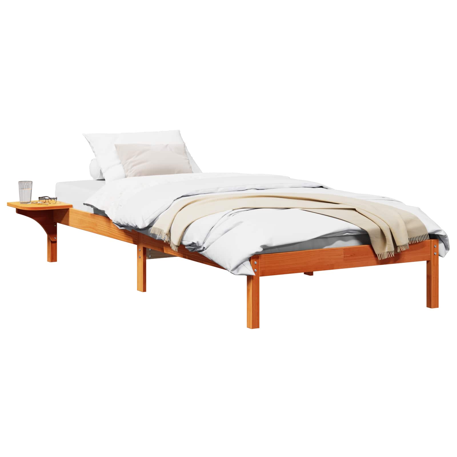 Bedframe Wasbruin 100 x 200 cm Massief grenenhout is nu te koop bij PeponiXL, paradijselijk wonen!