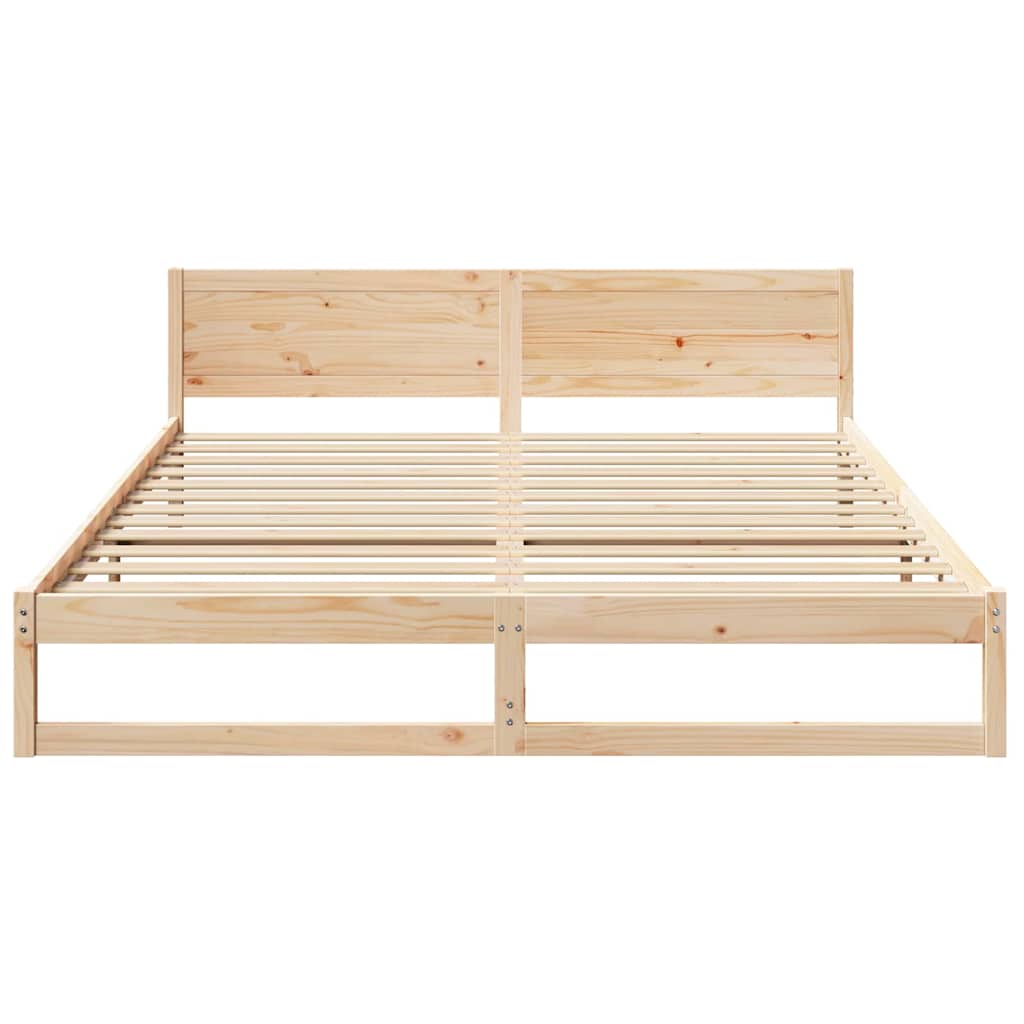 Bedframe met hoofdeinde Naturel 180 x 200 cm Massief grenenhout is nu te koop bij PeponiXL, paradijselijk wonen!