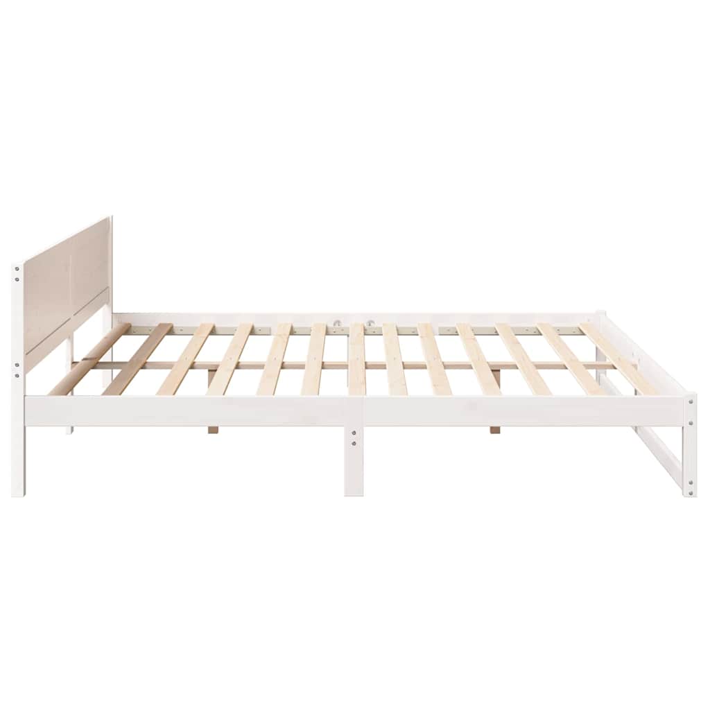 Bedframe met hoofdeinde Wit 180 x 200 cm Massief grenenhout is nu te koop bij PeponiXL, paradijselijk wonen!