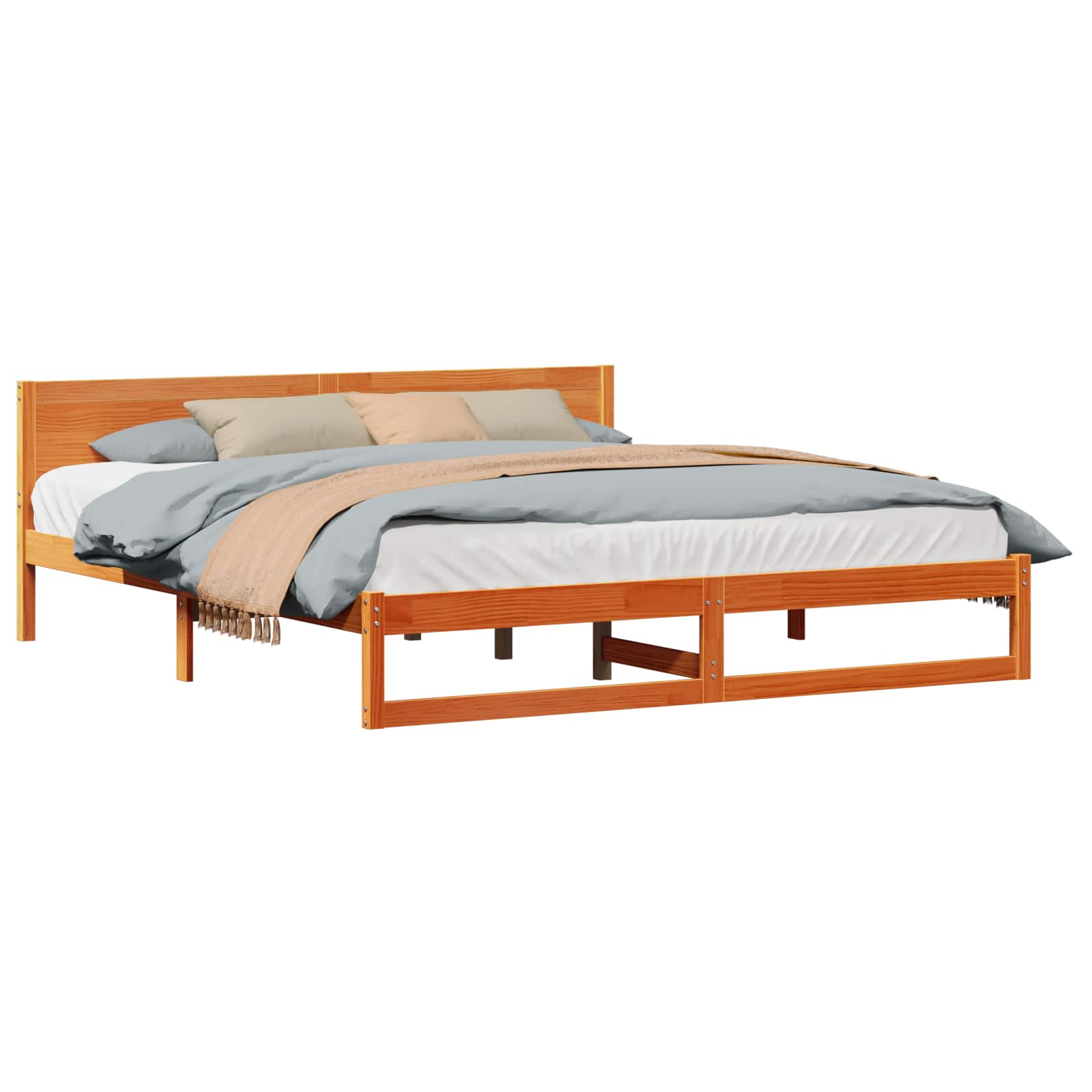 Bedframe Wasbruin 180 x 200 cm Massief grenenhout is nu te koop bij PeponiXL, paradijselijk wonen!