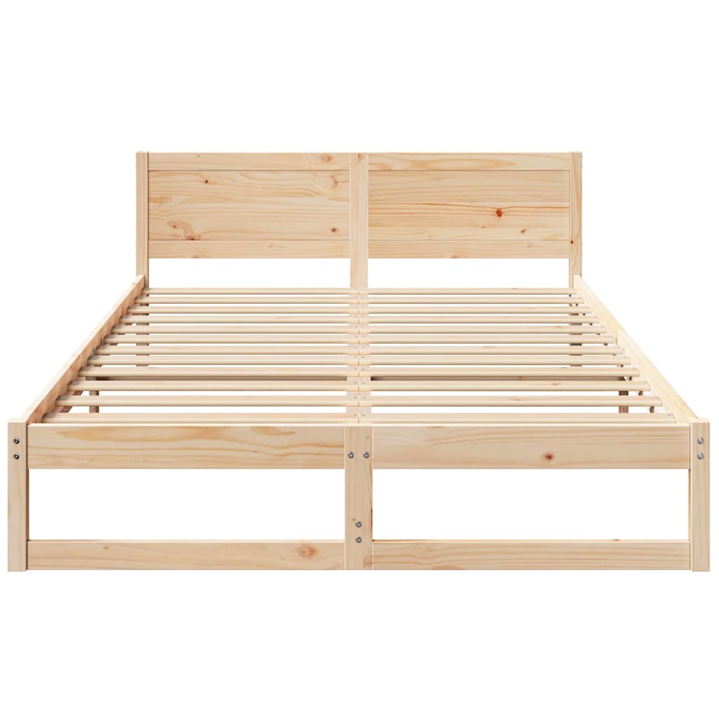 Bedframe met hoofdeinde Naturel 160 x 200 cm Massief grenenhout is nu te koop bij PeponiXL, paradijselijk wonen!