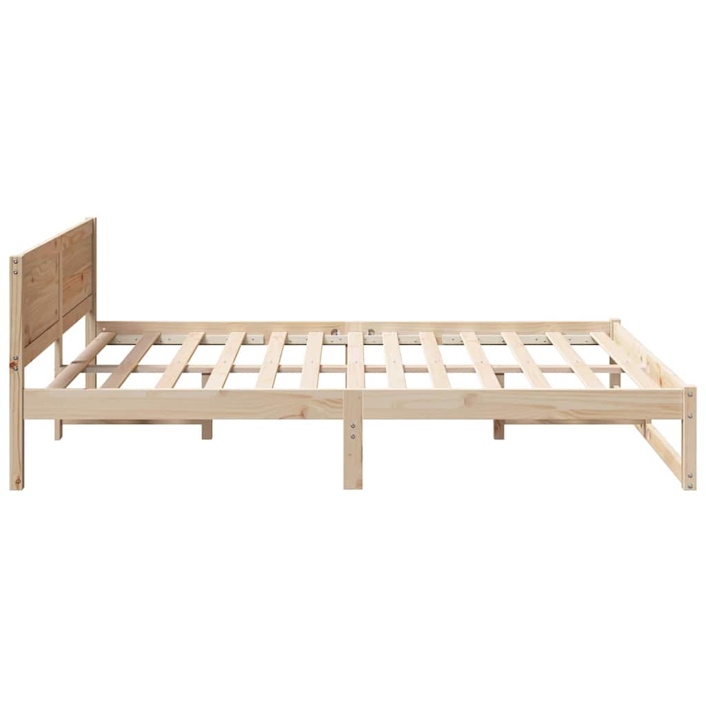 Bedframe met hoofdeinde Naturel 160 x 200 cm Massief grenenhout is nu te koop bij PeponiXL, paradijselijk wonen!