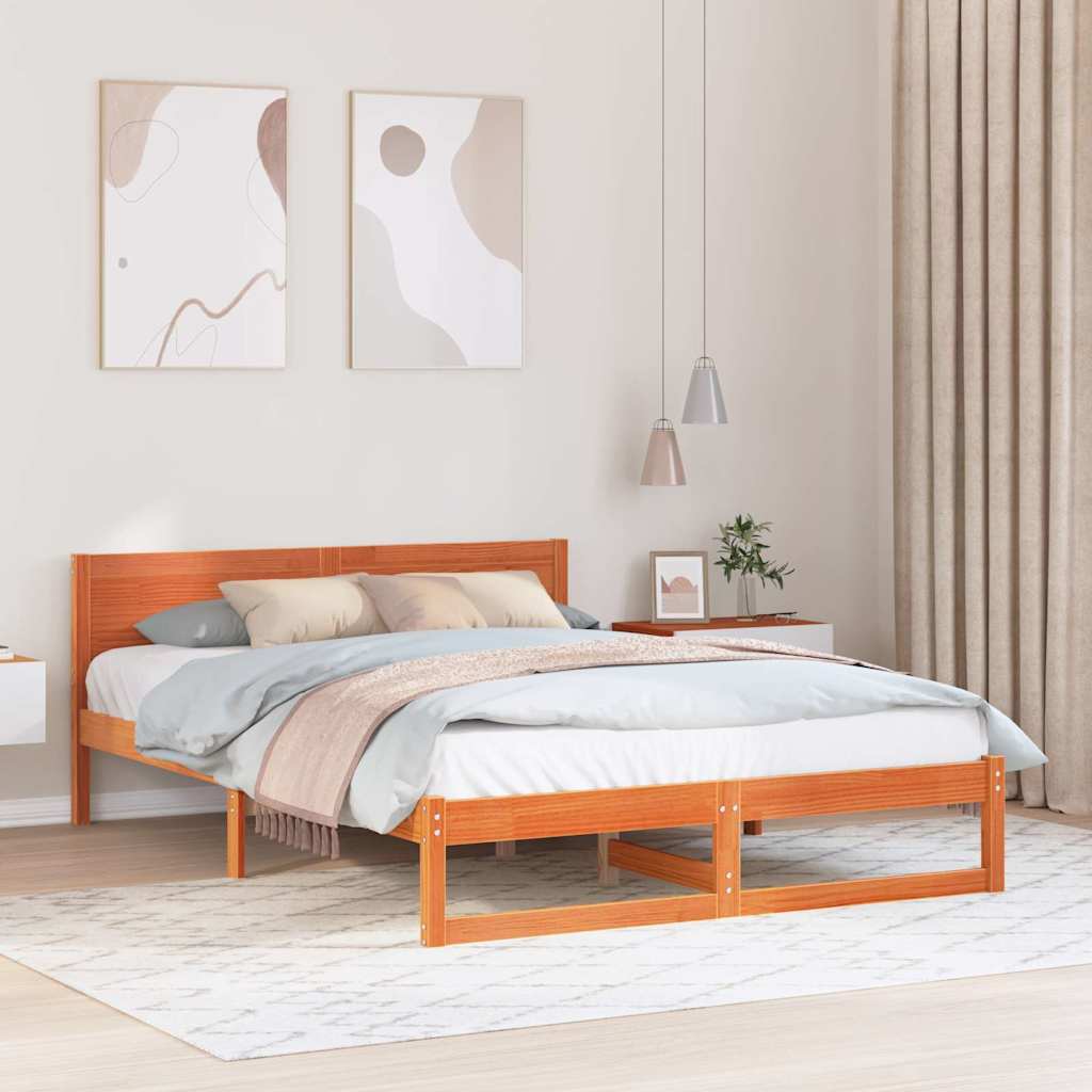 Bedframe Wasbruin 150 x 200 cm Massief grenenhout is nu te koop bij PeponiXL, paradijselijk wonen!