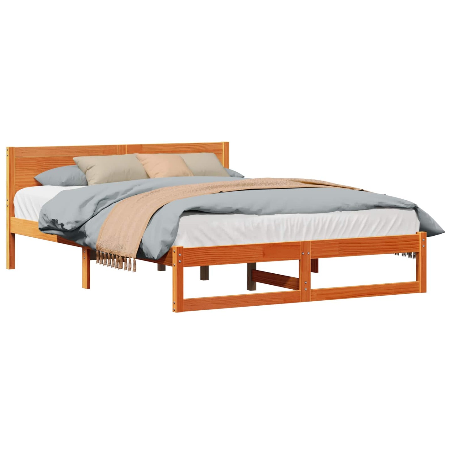 Bedframe Wasbruin 150 x 200 cm Massief grenenhout is nu te koop bij PeponiXL, paradijselijk wonen!