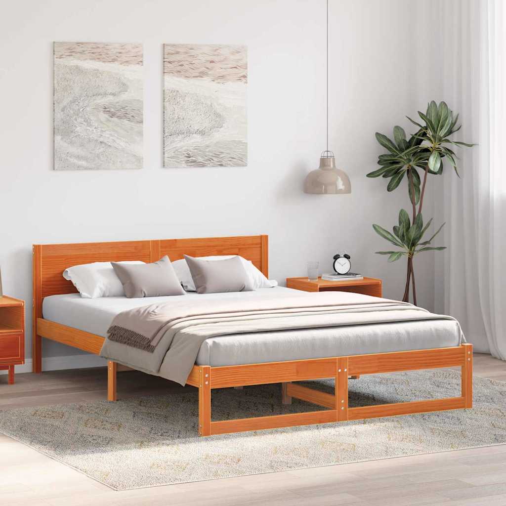 Bedframe Wasbruin 140 x 200 cm Massief grenenhout is nu te koop bij PeponiXL, paradijselijk wonen!