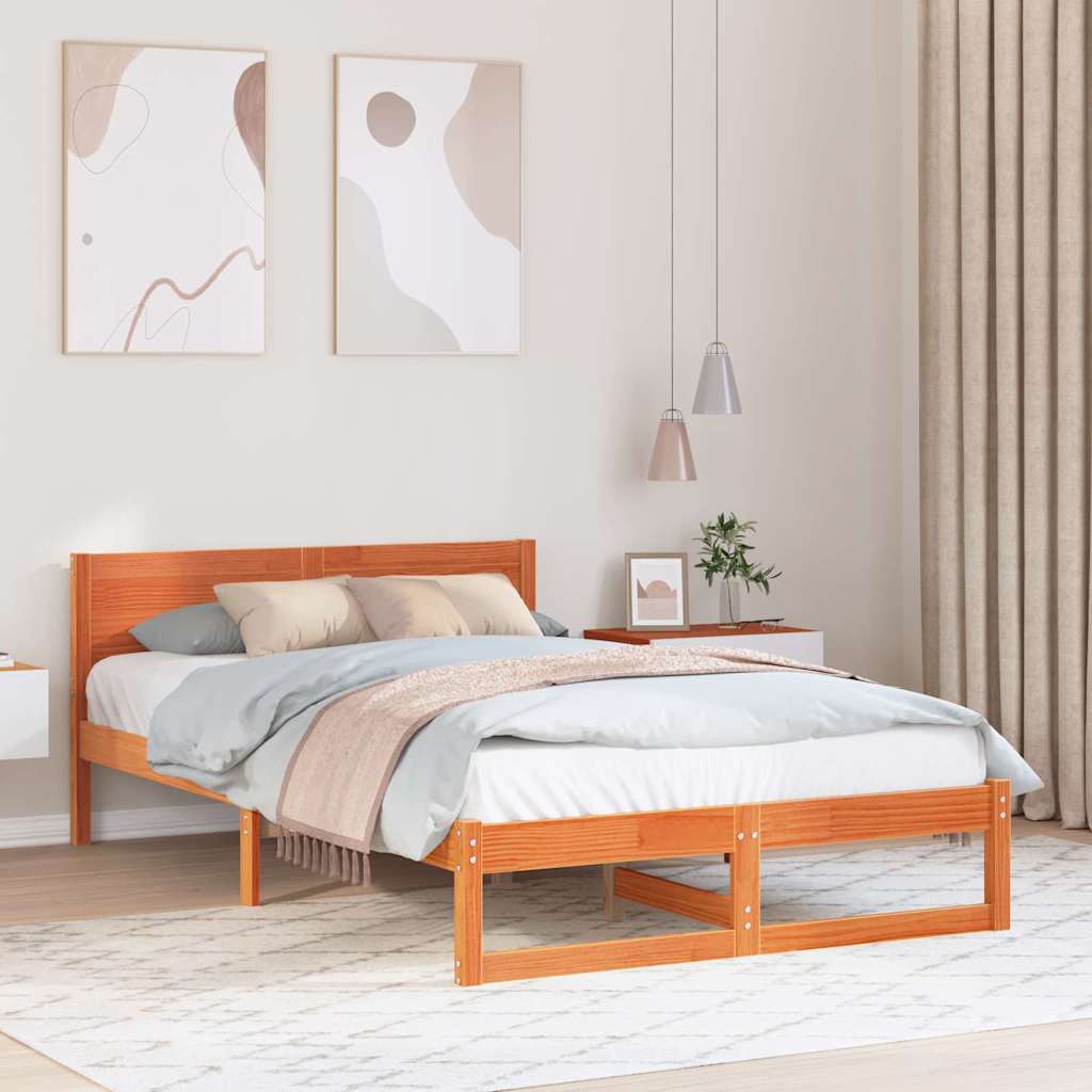 Bedframe Wasbruin 140 x 190 cm Massief grenenhout is nu te koop bij PeponiXL, paradijselijk wonen!