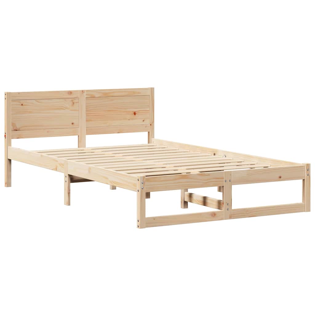 Bedframe met hoofdeinde Naturel 120 x 190 cm Massief grenenhout is nu te koop bij PeponiXL, paradijselijk wonen!