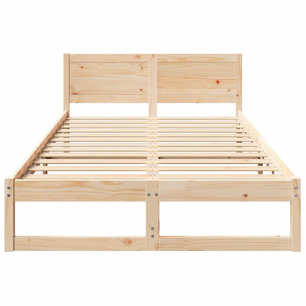 Bedframe met hoofdeinde Naturel 120 x 190 cm Massief grenenhout is nu te koop bij PeponiXL, paradijselijk wonen!
