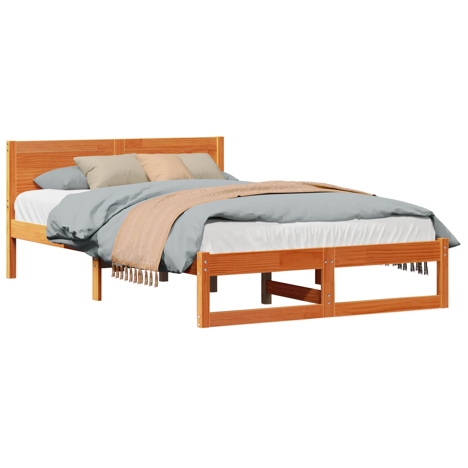 Bedframe Wasbruin 120 x 190 cm Massief grenenhout is nu te koop bij PeponiXL, paradijselijk wonen!