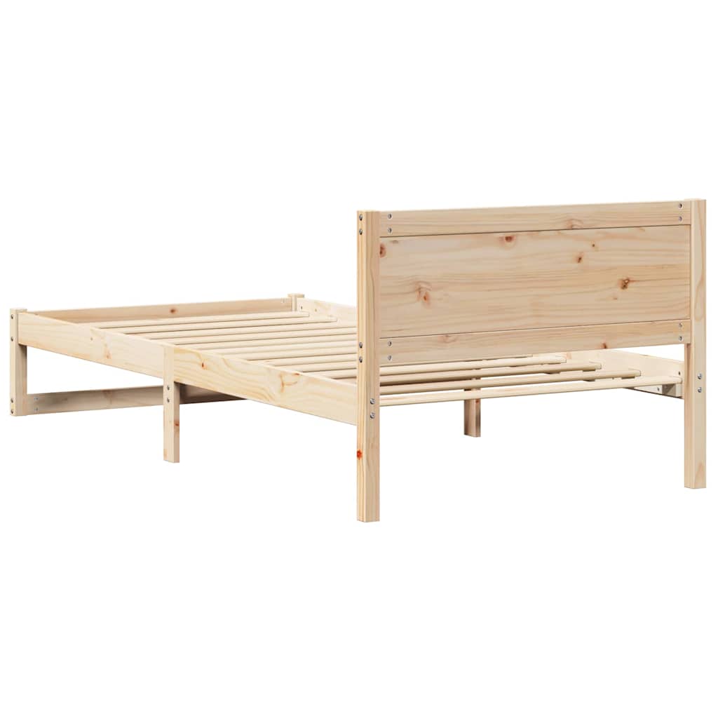 Bedframe met hoofdeinde Naturel 100 x 200 cm Massief grenenhout is nu te koop bij PeponiXL, paradijselijk wonen!