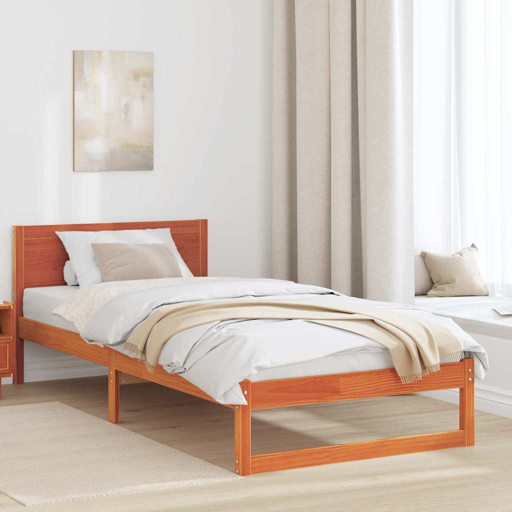 Bedframe Wasbruin 100 x 200 cm Massief grenenhout is nu te koop bij PeponiXL, paradijselijk wonen!