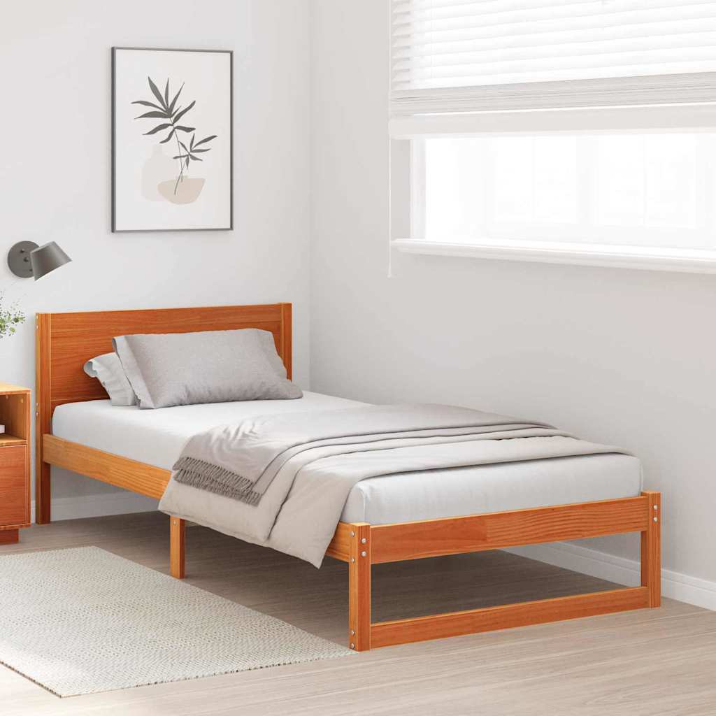 Bedframe Wasbruin 100 x 200 cm Massief grenenhout is nu te koop bij PeponiXL, paradijselijk wonen!