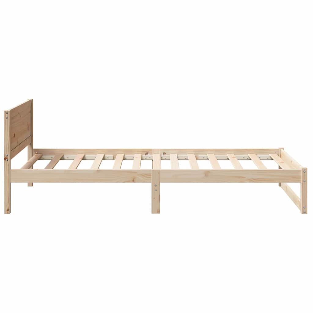 Bedframe met hoofdeinde Naturel 90 x 200 cm Massief grenenhout is nu te koop bij PeponiXL, paradijselijk wonen!