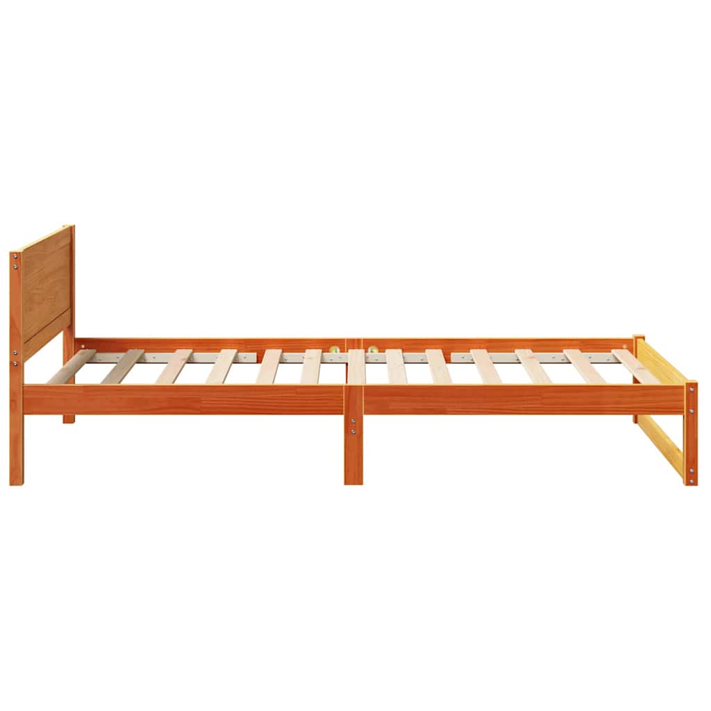 Bedframe met hoofdeinde Wasbruin 90 x 190 cm Massief grenenhout is nu te koop bij PeponiXL, paradijselijk wonen!