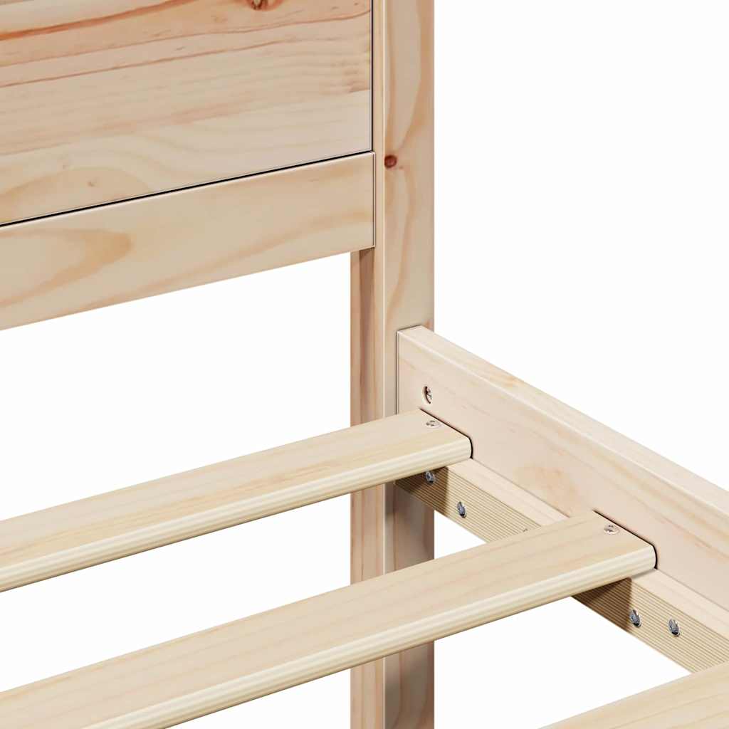 Bedframe met hoofdeinde Naturel 75 x 190 cm Massief grenenhout is nu te koop bij PeponiXL, paradijselijk wonen!