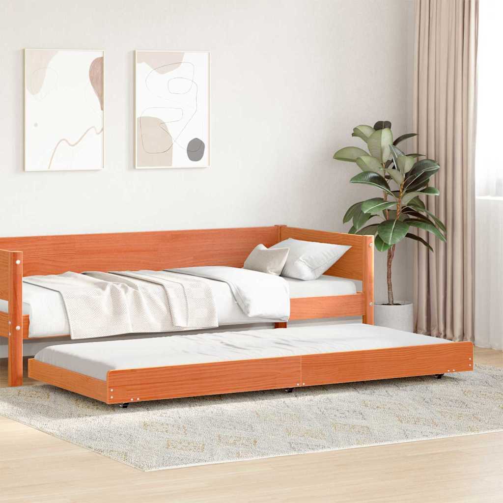 Bedframe Wasbruin 75 x 190 cm Massief grenenhout is nu te koop bij PeponiXL, paradijselijk wonen!