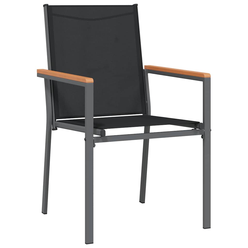 Tuin eettafelset 3 pcs Zwart Poedercoating staal