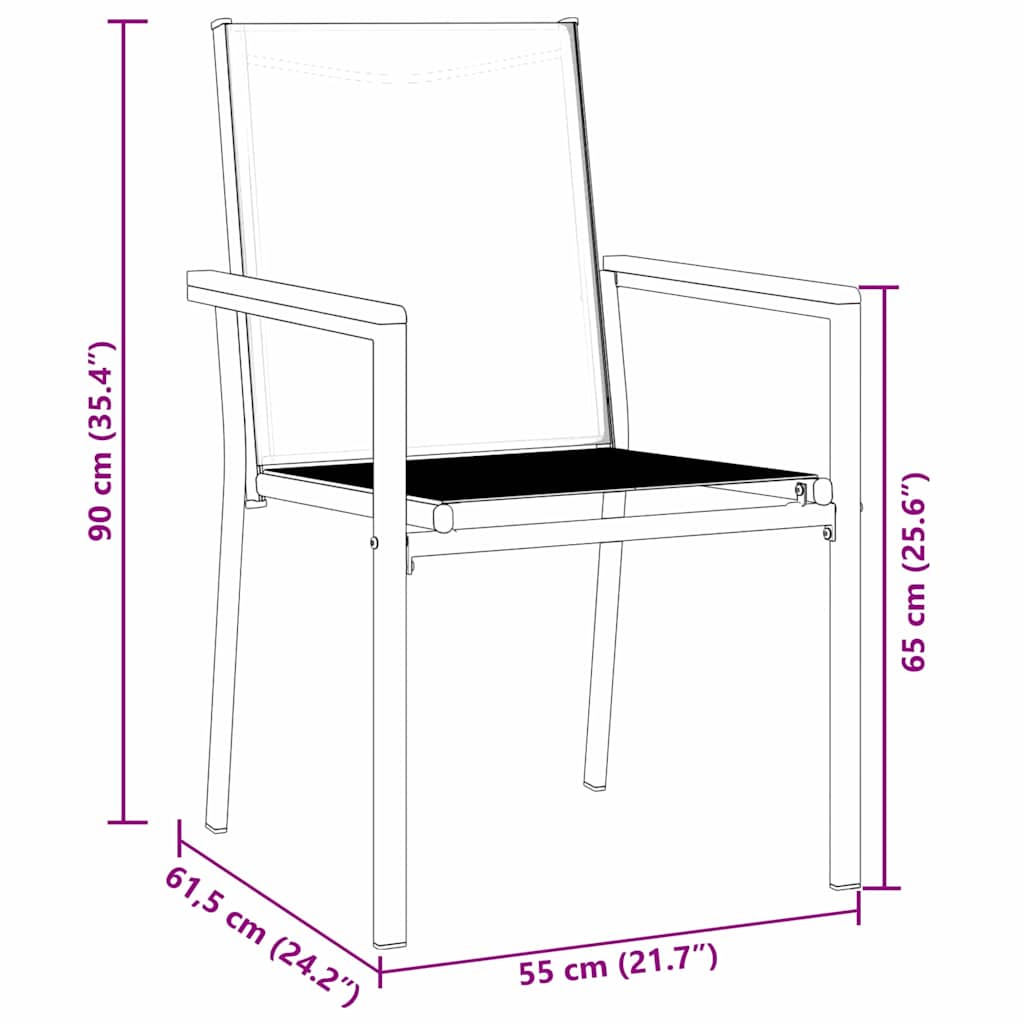 Tuin eettafelset 7 pcs Zwart Poedercoating staal is nu te koop bij PeponiXL, paradijselijk wonen!