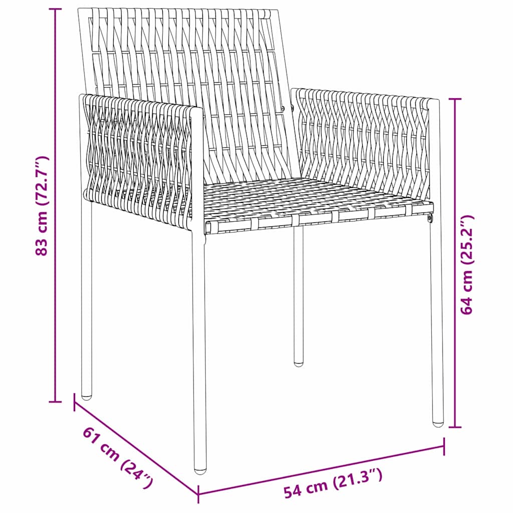 Tuin eettafelset 9 pcs Zwart en Grijs PE Rattan is nu te koop bij PeponiXL, paradijselijk wonen!