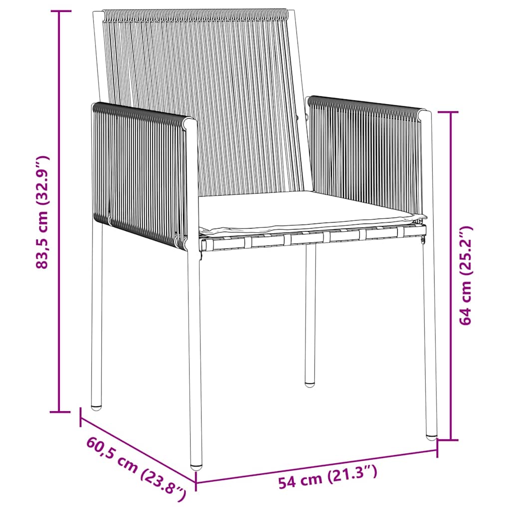 Tuin eettafelset 7 pcs Zwart PE Rattan is nu te koop bij PeponiXL, paradijselijk wonen!