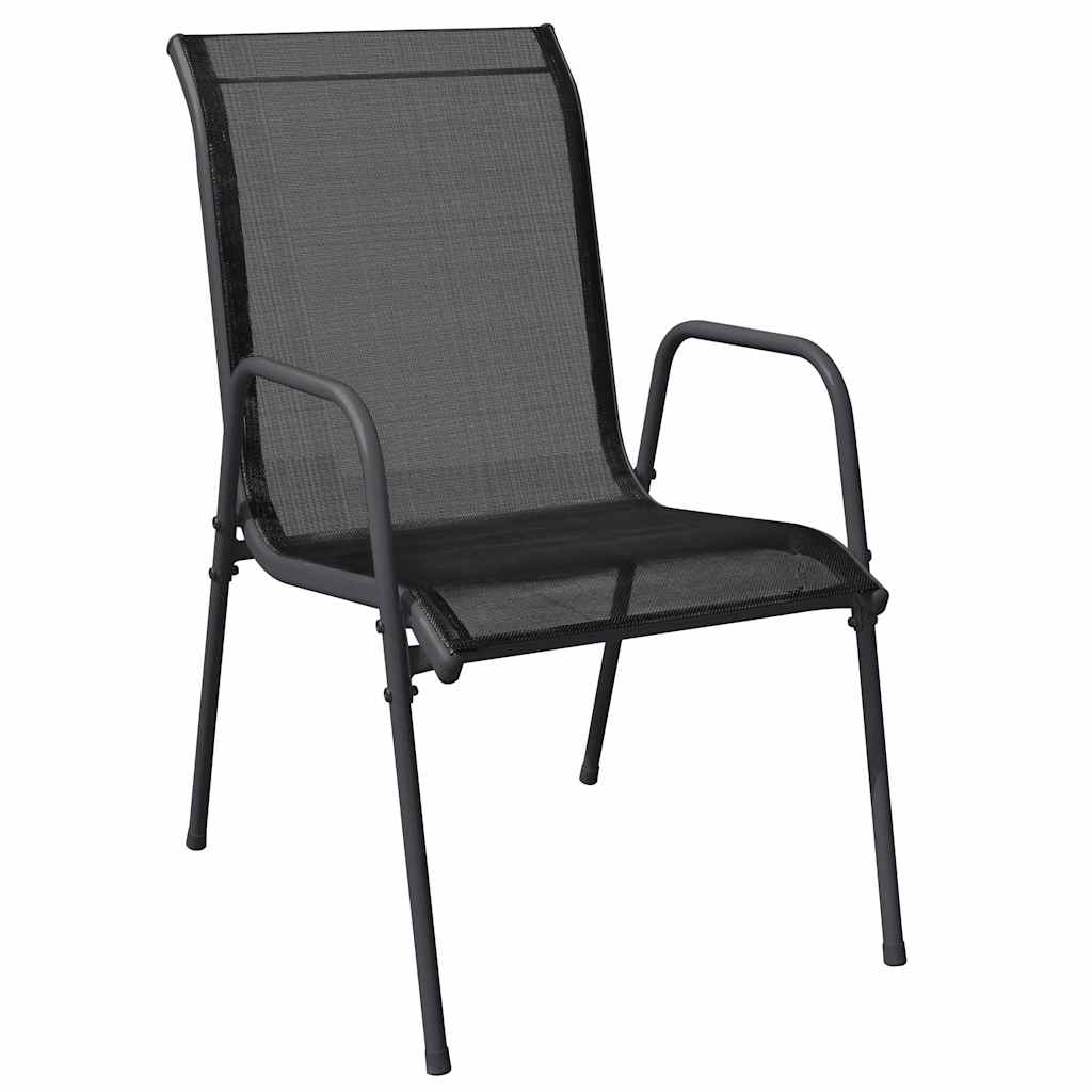 Tuin eettafelset 3 pcs Zwart Gepoedercoat staal is nu te koop bij PeponiXL, paradijselijk wonen!
